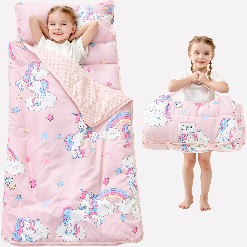 Tappetino per sonnellino per bambini con cuscino e coperta