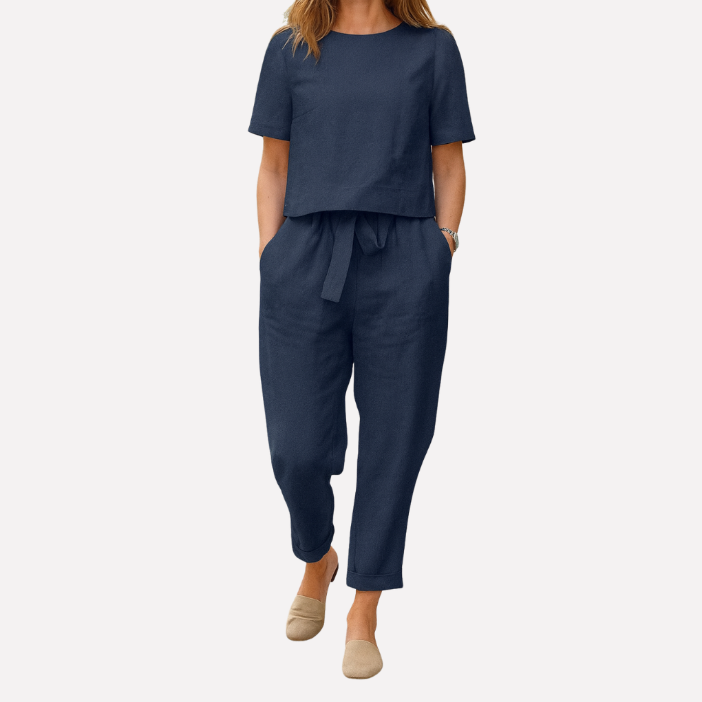 Set Top a Maniche Lunghe Casual per Donna e Pantaloni