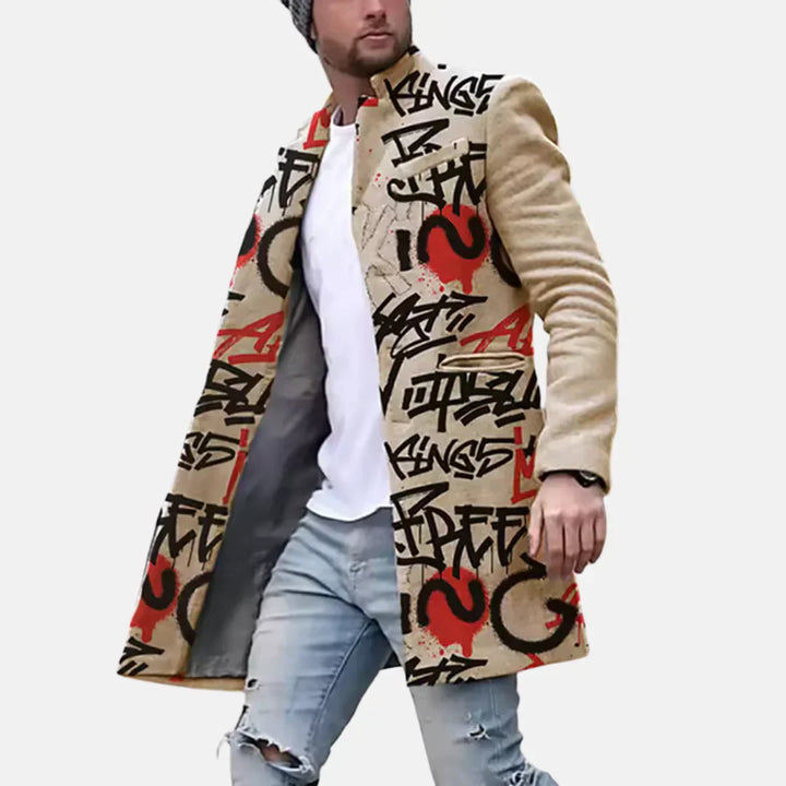 Cappotto con stampa street – Giacca da uomo casual e regolabile