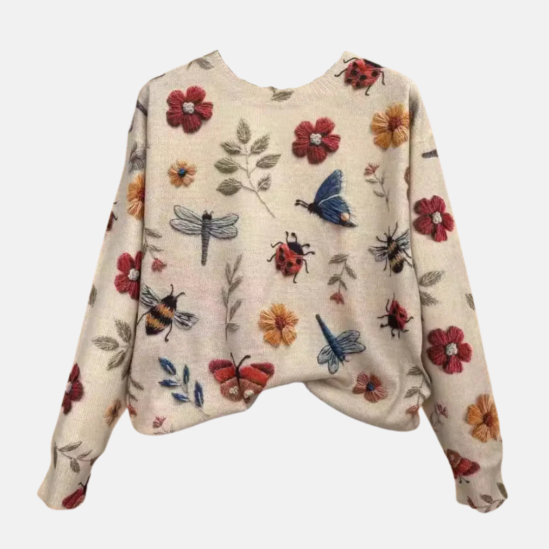 Maglione in Maglia 3D Fiori per Donne
