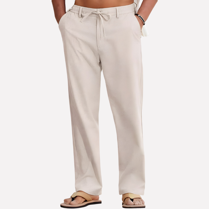 Pantaloni in Cotone e Lino da Uomo