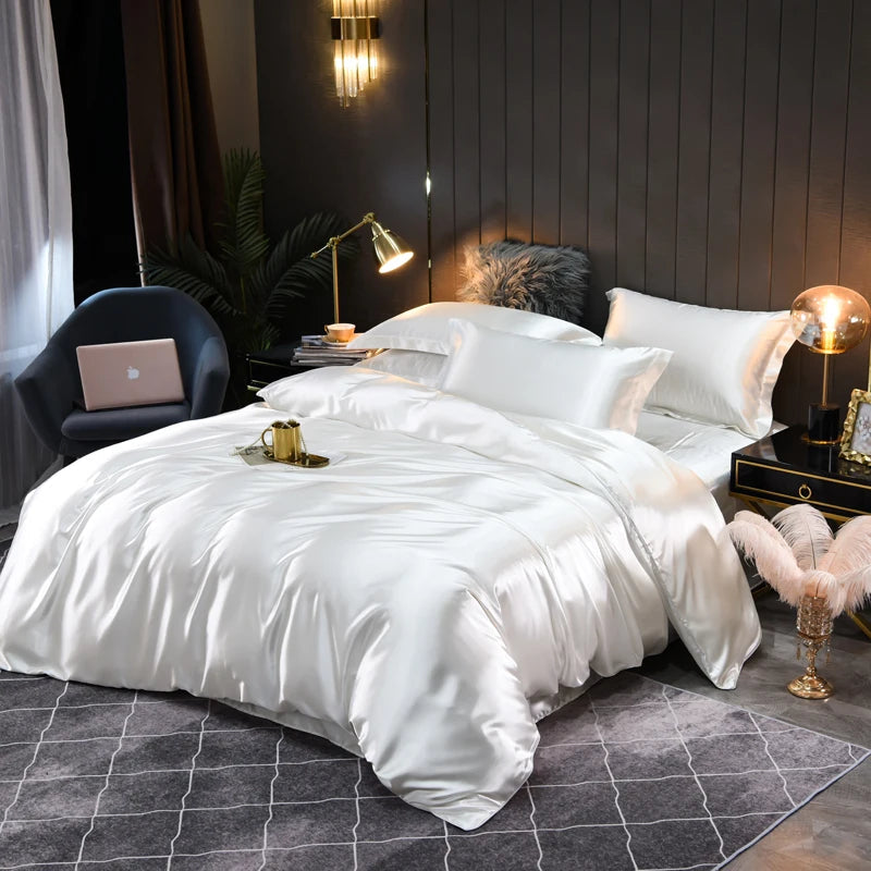 Set di Biancheria in Satin Setoso Indulgi nel Comfort Luxuoso