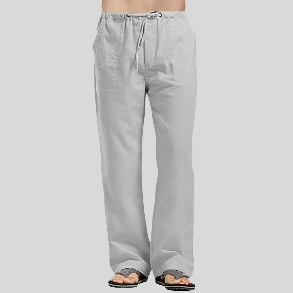 Pantaloni Uomo in Lino Traspirante con Vestibilità Oversized