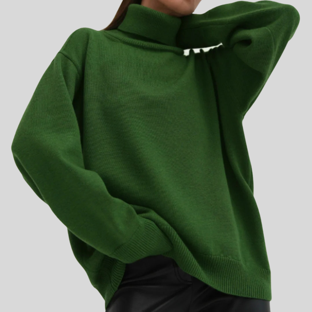 Maglione Collo Alto Moderno per Donna – Strato Elevato per il Freddo