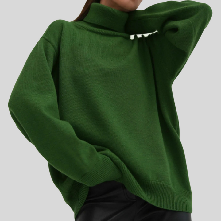 Maglione Collo Alto Moderno per Donna – Strato Elevato per il Freddo