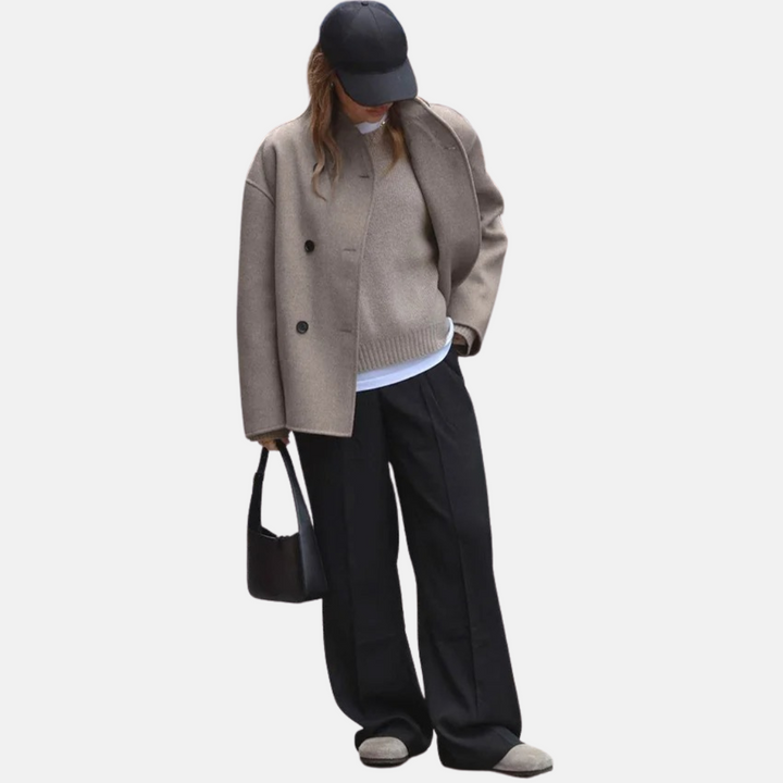 Cappotto vintage effetto lana da donna