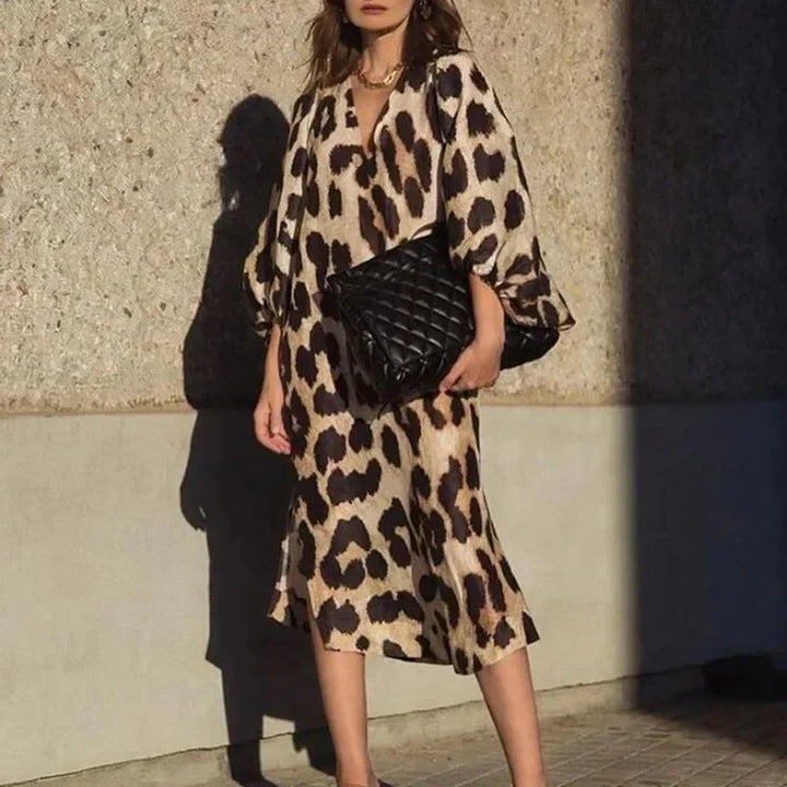 Abito Stampato Leopardo Elegante