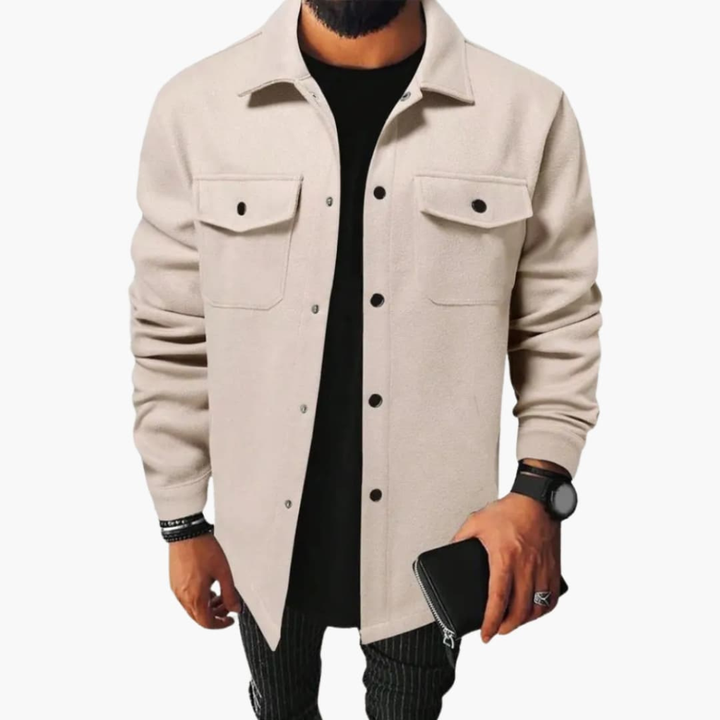 Camicia Giacca Uomo con Pannello a Bottoni