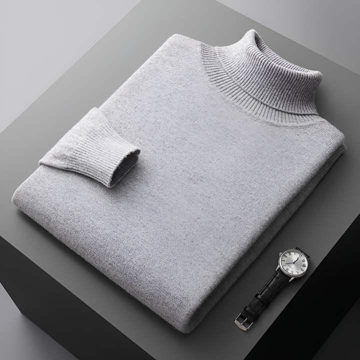 Maglione Collo Alto in Lana Fine per Uomo