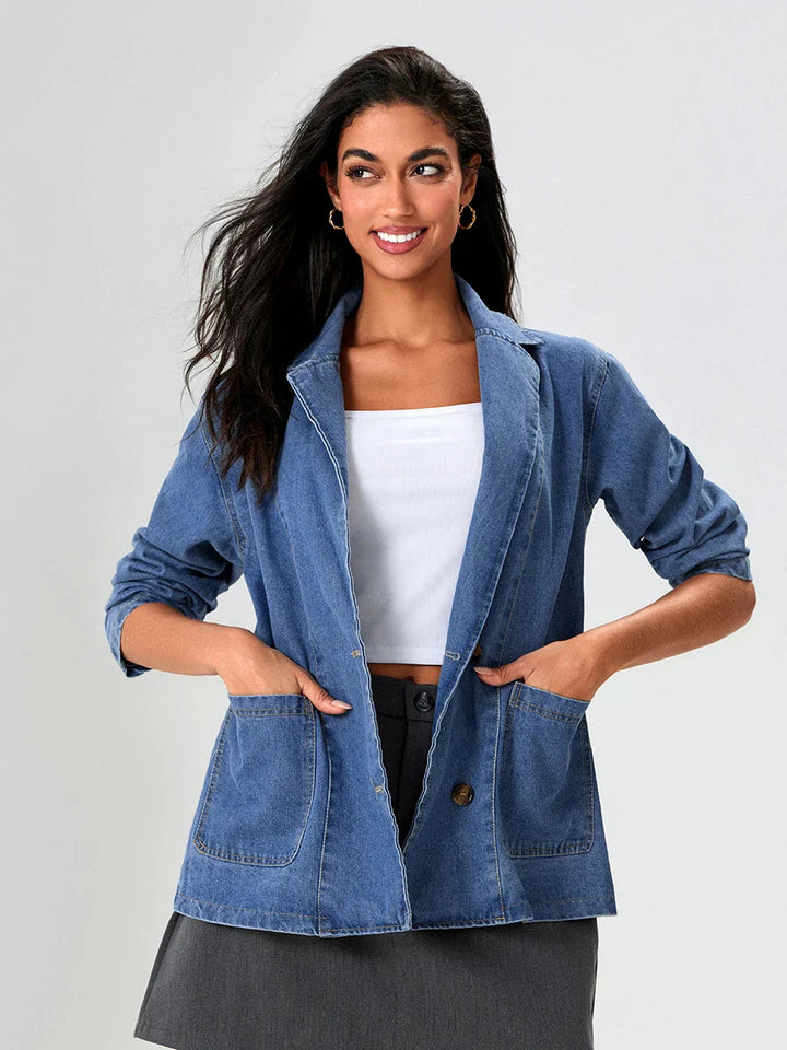 UrbanEdge – Blazer in denim con vestibilità classica