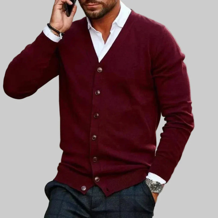 Cardigan in Cotone da Uomo in Stile Casual