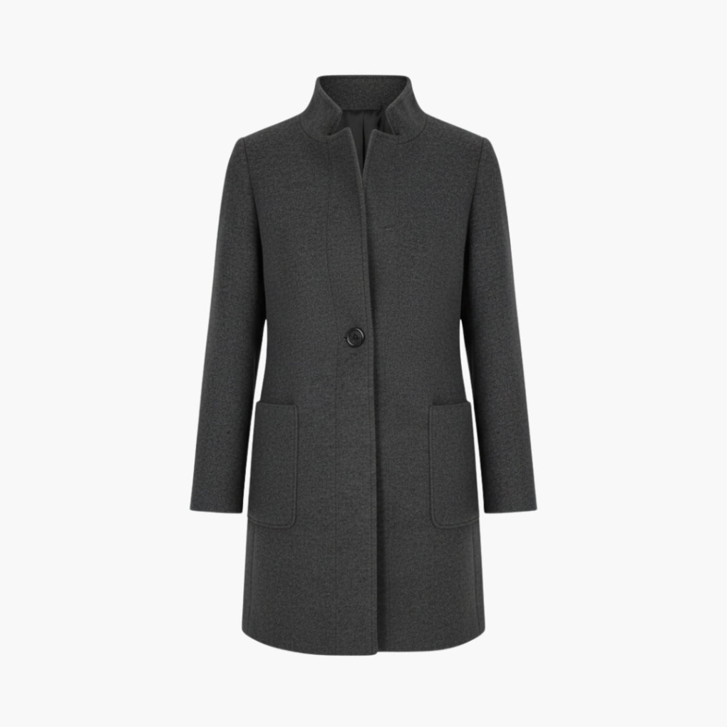 Cappotto da Donna con Collo Alto e Tasche