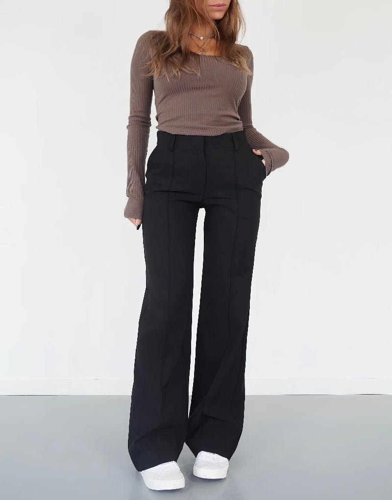 Pantaloni a vita alta e gamba larga da donna