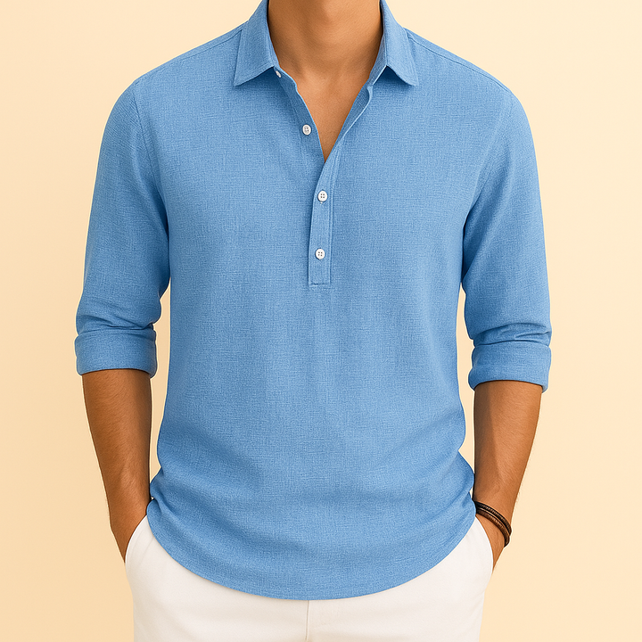 Camicia Casual a Maniche Lunghe a Misura Larga per Uomini