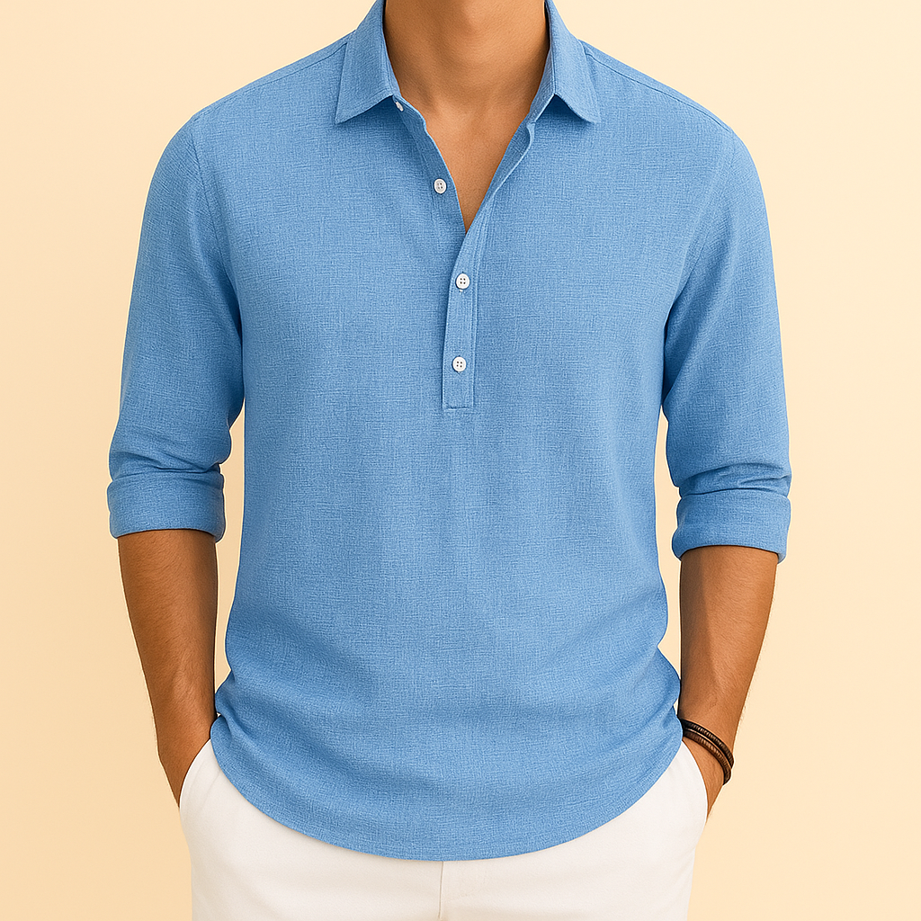 Camicia casual da uomo a maniche lunghe dal taglio ampio