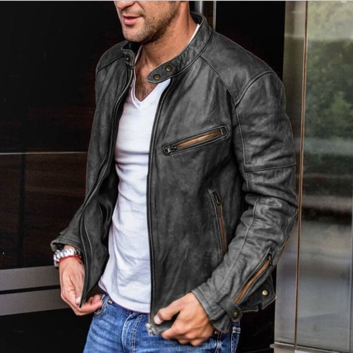 Max – Giacca in pelle elegante e impermeabile da uomo