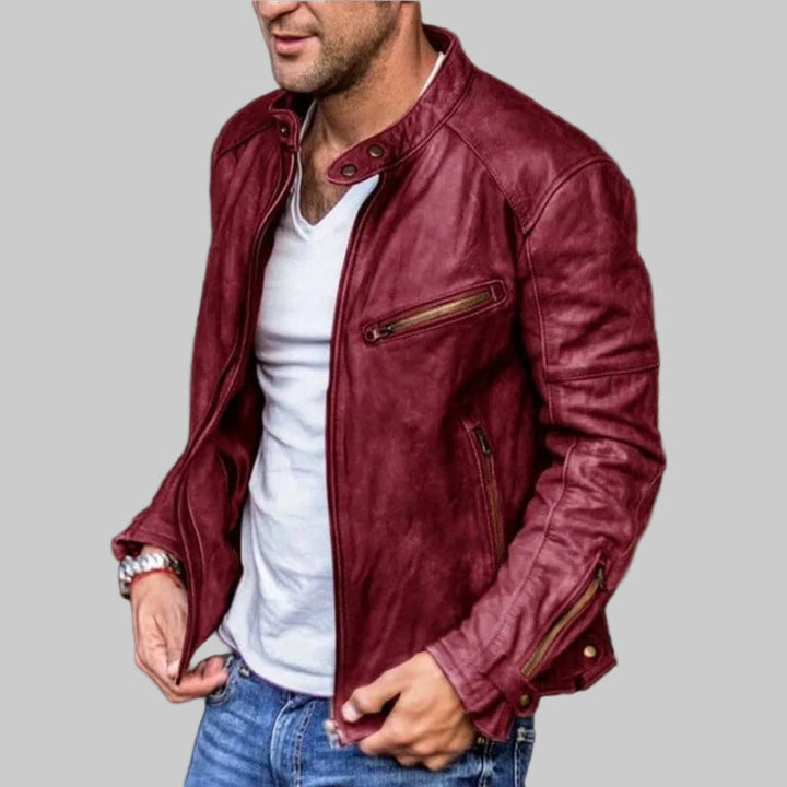 Giacca Elegante e Impermeabile in Pelle per Uomini