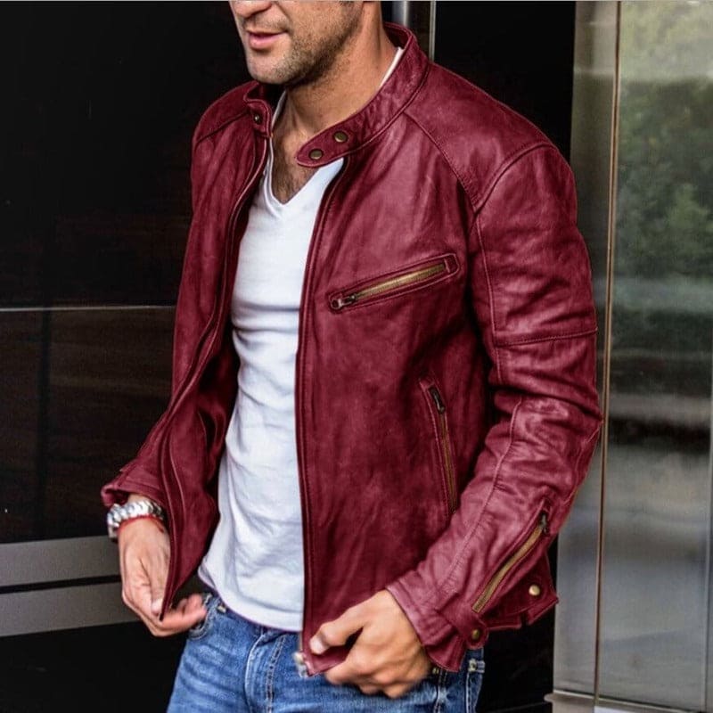 Max – Giacca in pelle elegante e impermeabile da uomo
