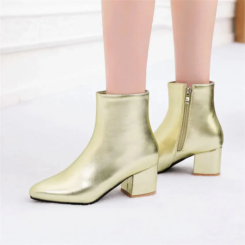 Stivaletti metallizzati da donna
