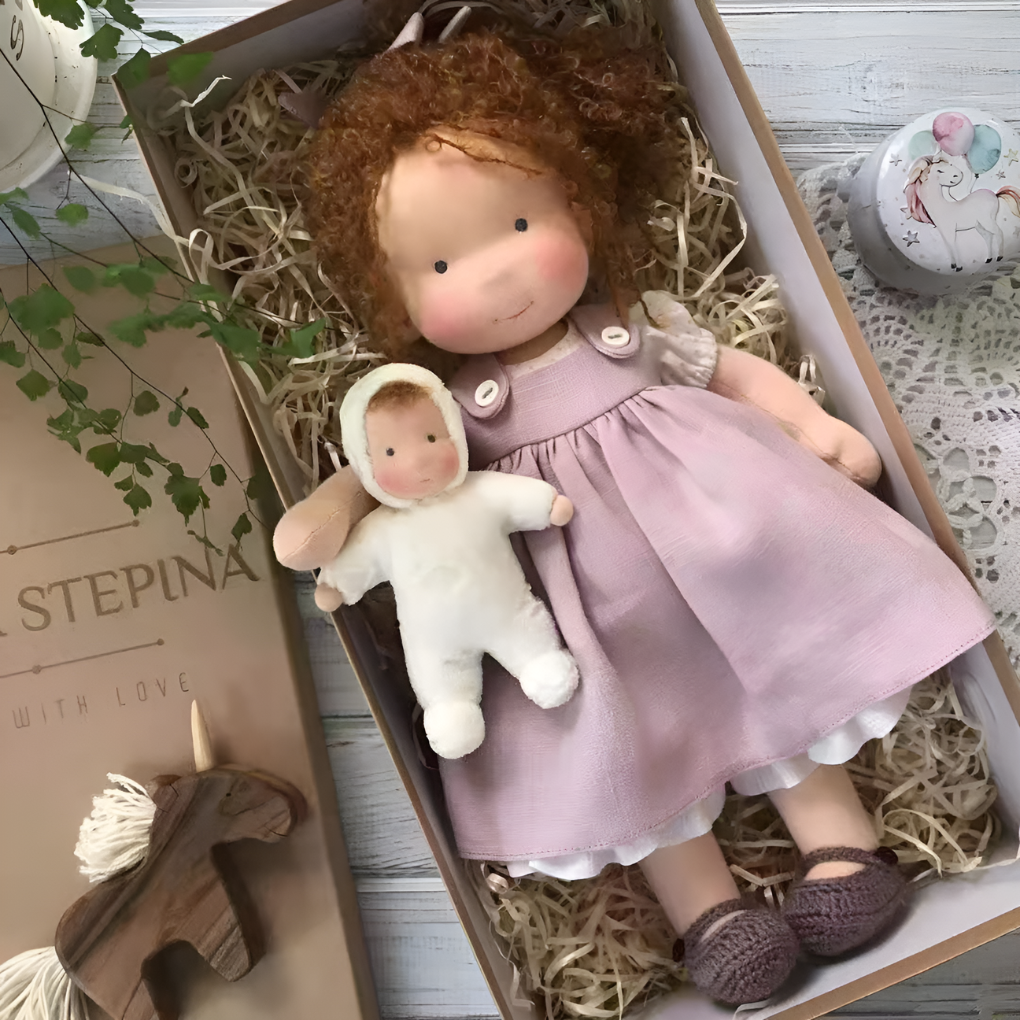 Bambola Cuddly Waldorf Fatta a Mano
