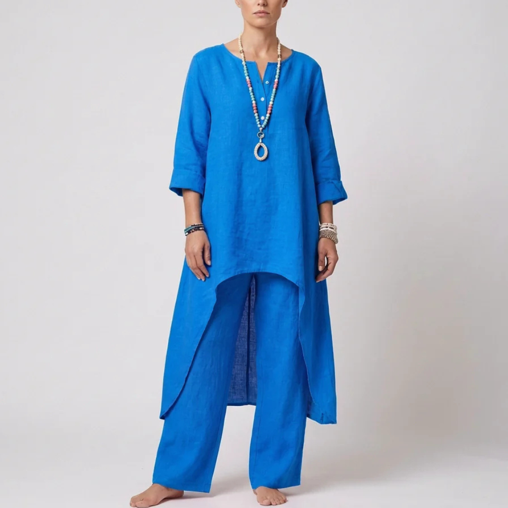 Set di Tunica a Filo Largo e Pantaloni per Donne