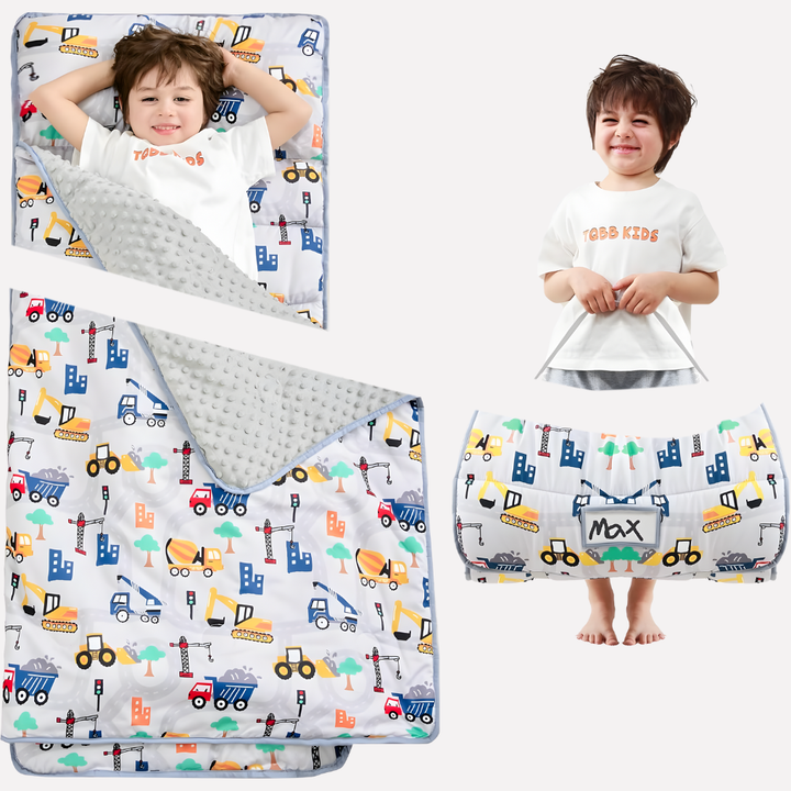 Tappetino per sonnellino per bambini con cuscino e coperta