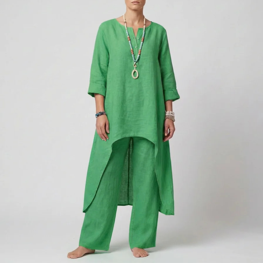 Set di Tunica a Filo Largo e Pantaloni per Donne