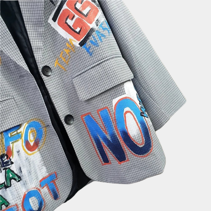 Blazer da donna oversize con motivo a quadri discreto