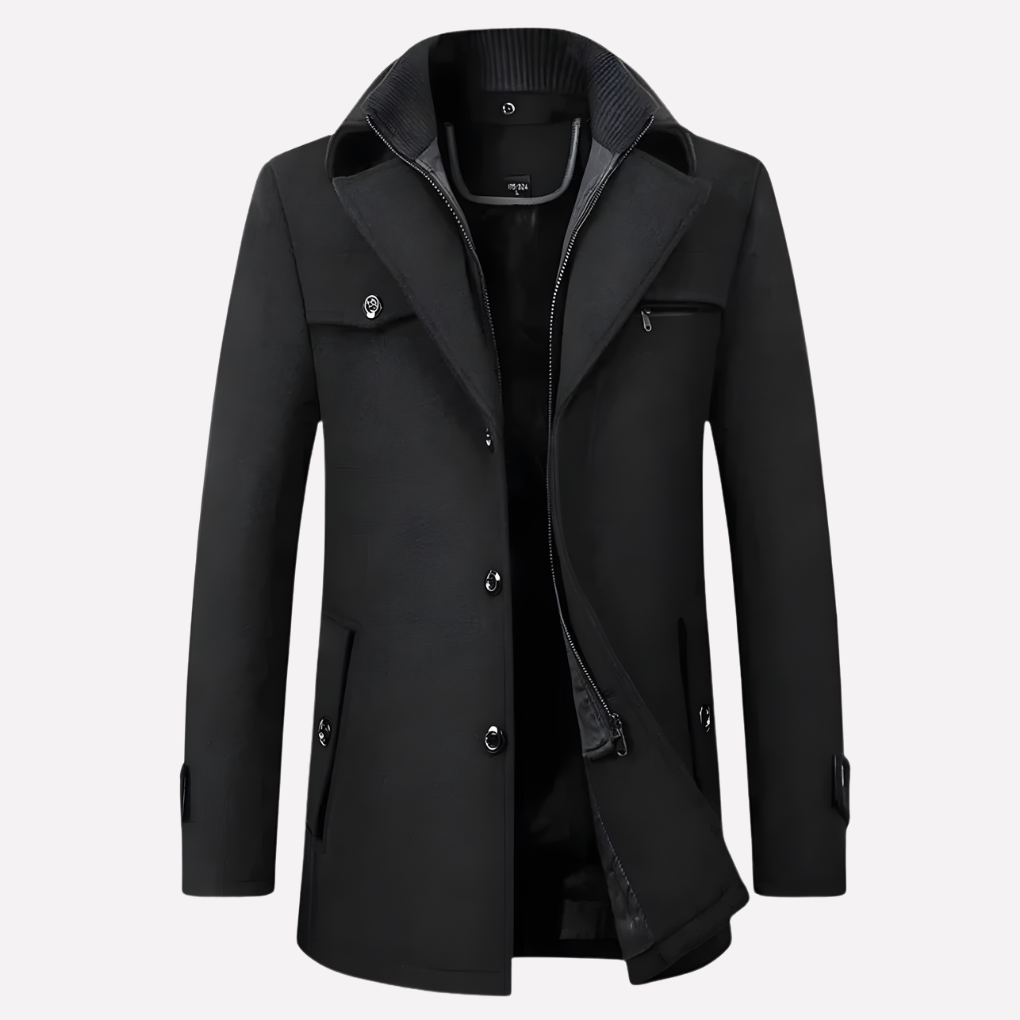 Cappotto da Uomo con Collo Scolpito
