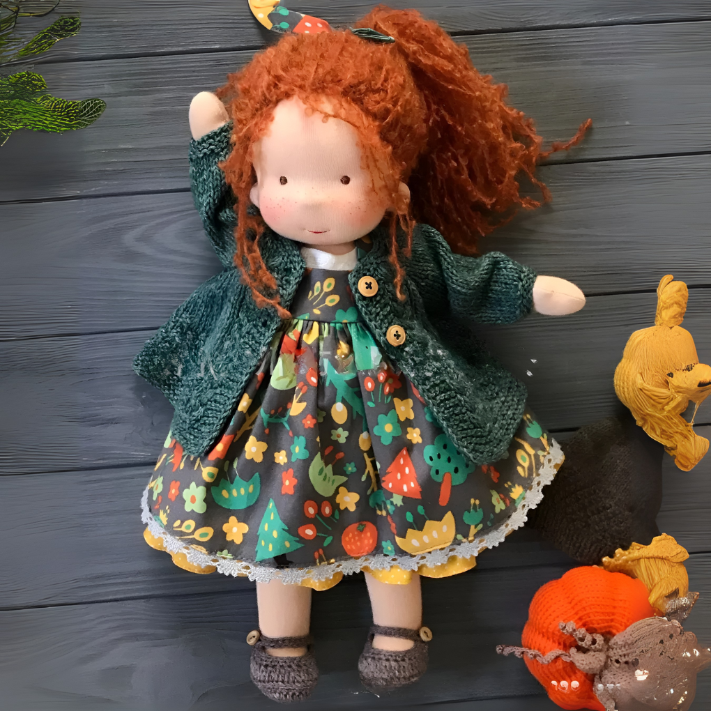 Bambola Cuddly Waldorf Fatta a Mano