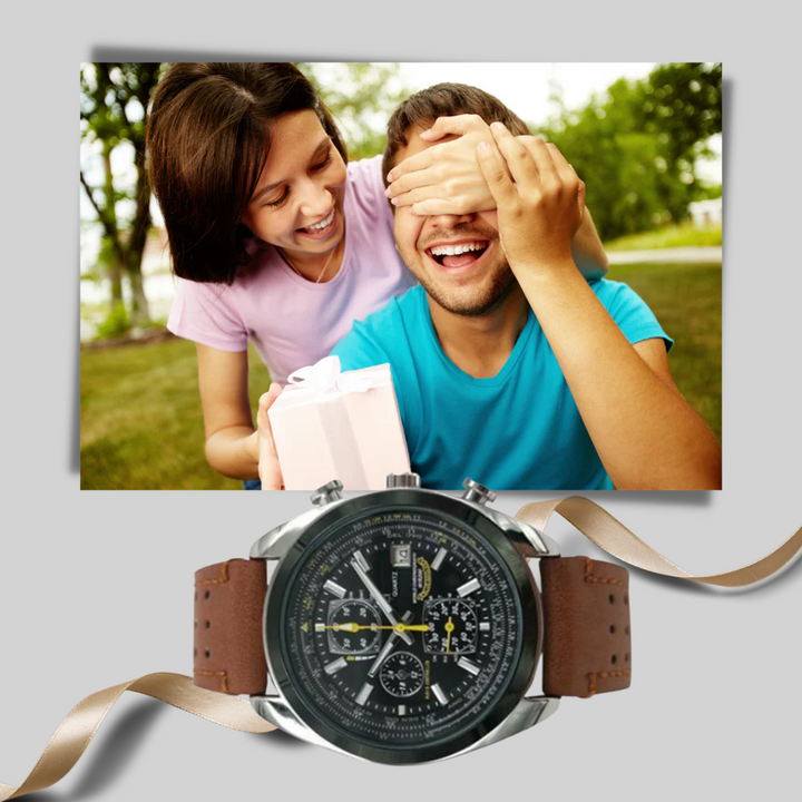 Orologio al Quarzo da Uomo – Stile Sleek con Design Pronto per l'Acqua