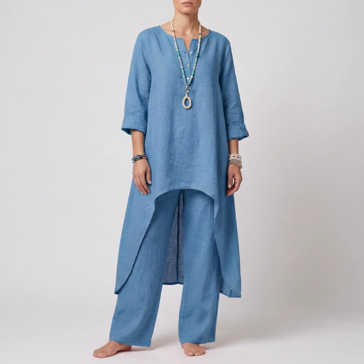 Set di Tunica a Filo Largo e Pantaloni per Donne