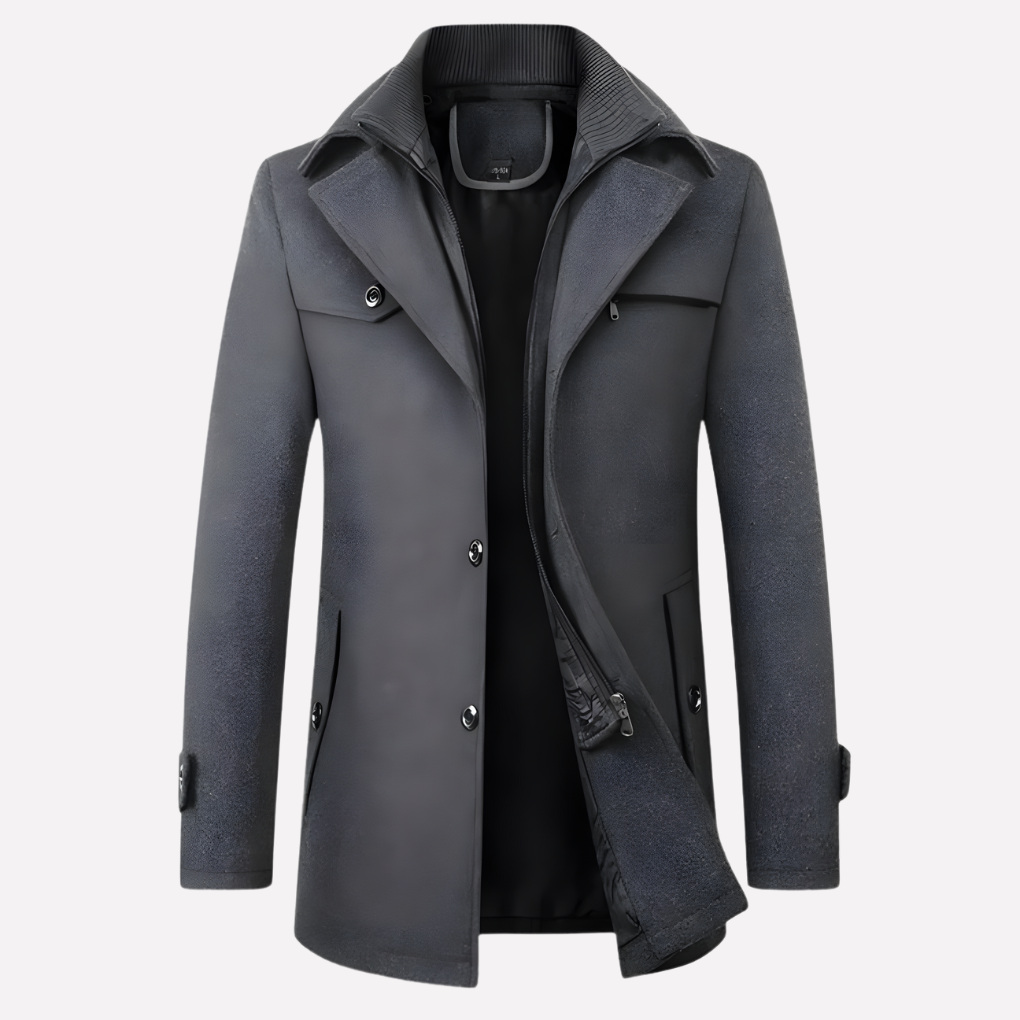 Cappotto da Uomo con Collo Scolpito