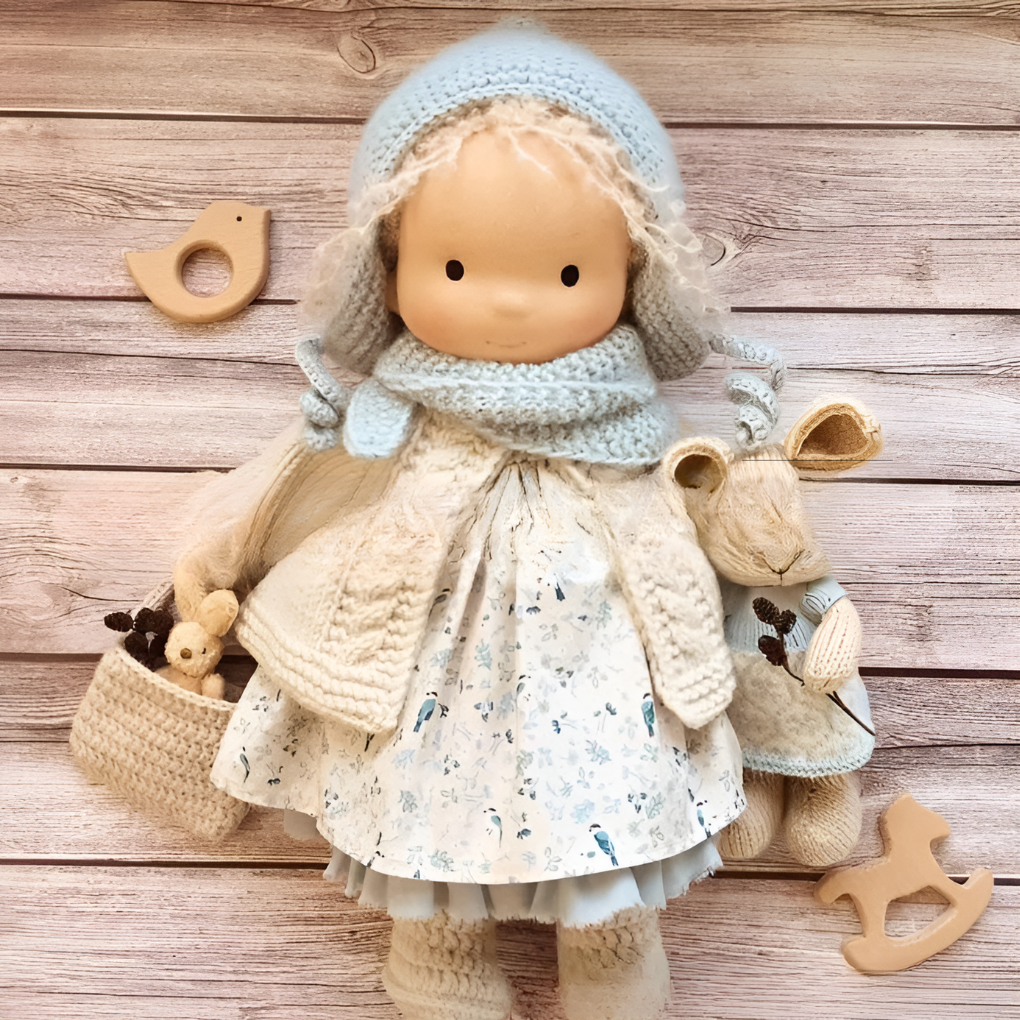 Bambola Cuddly Waldorf Fatta a Mano