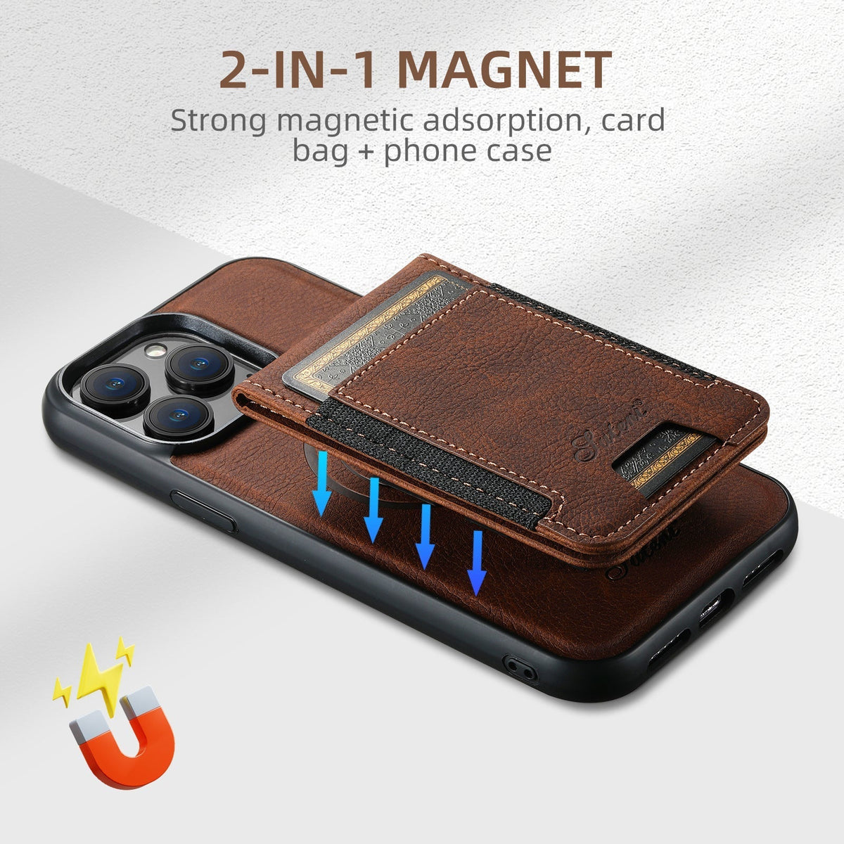 Cover per smartphone con portacarte e supporto magnetico