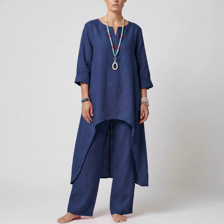 Set di Tunica a Filo Largo e Pantaloni per Donne