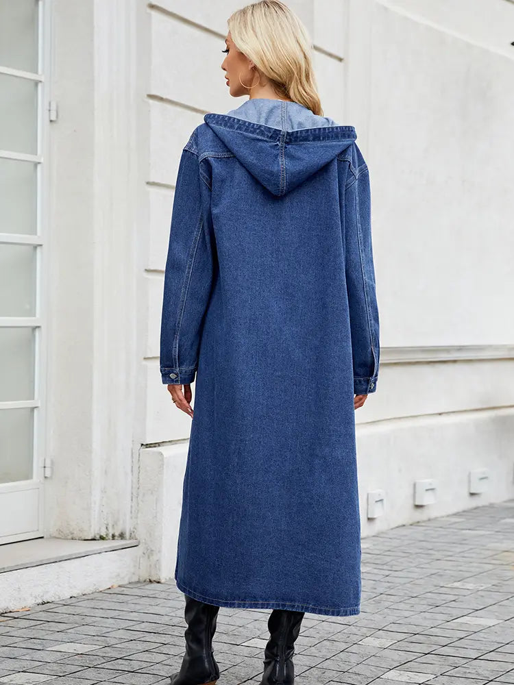 Giacca Trench Lunga in Denim da Donna