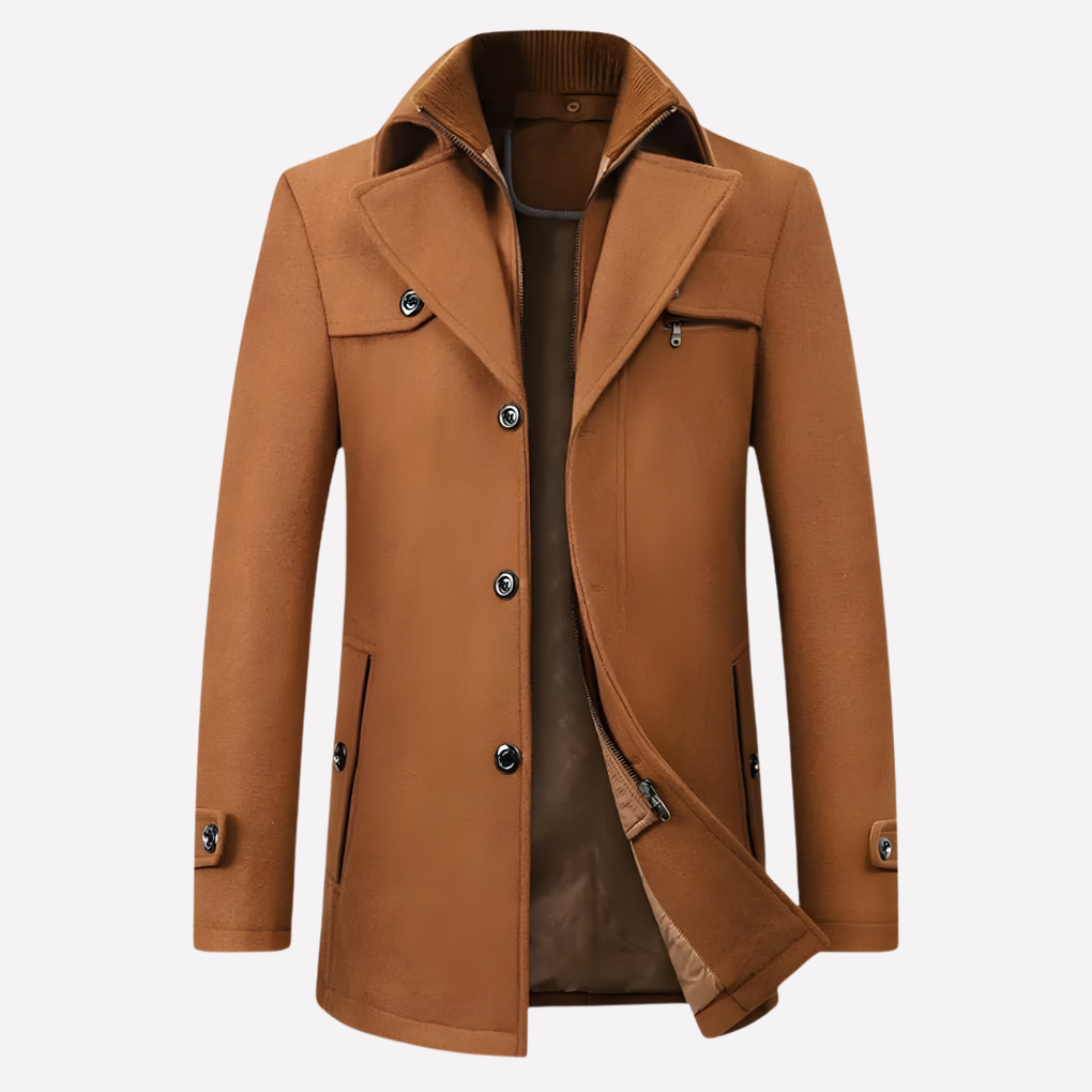 Cappotto da Uomo con Collo Scolpito