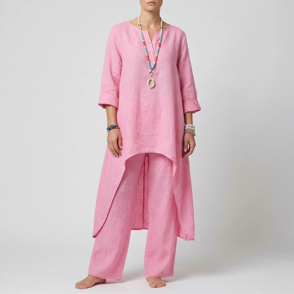 Set di Tunica a Filo Largo e Pantaloni per Donne