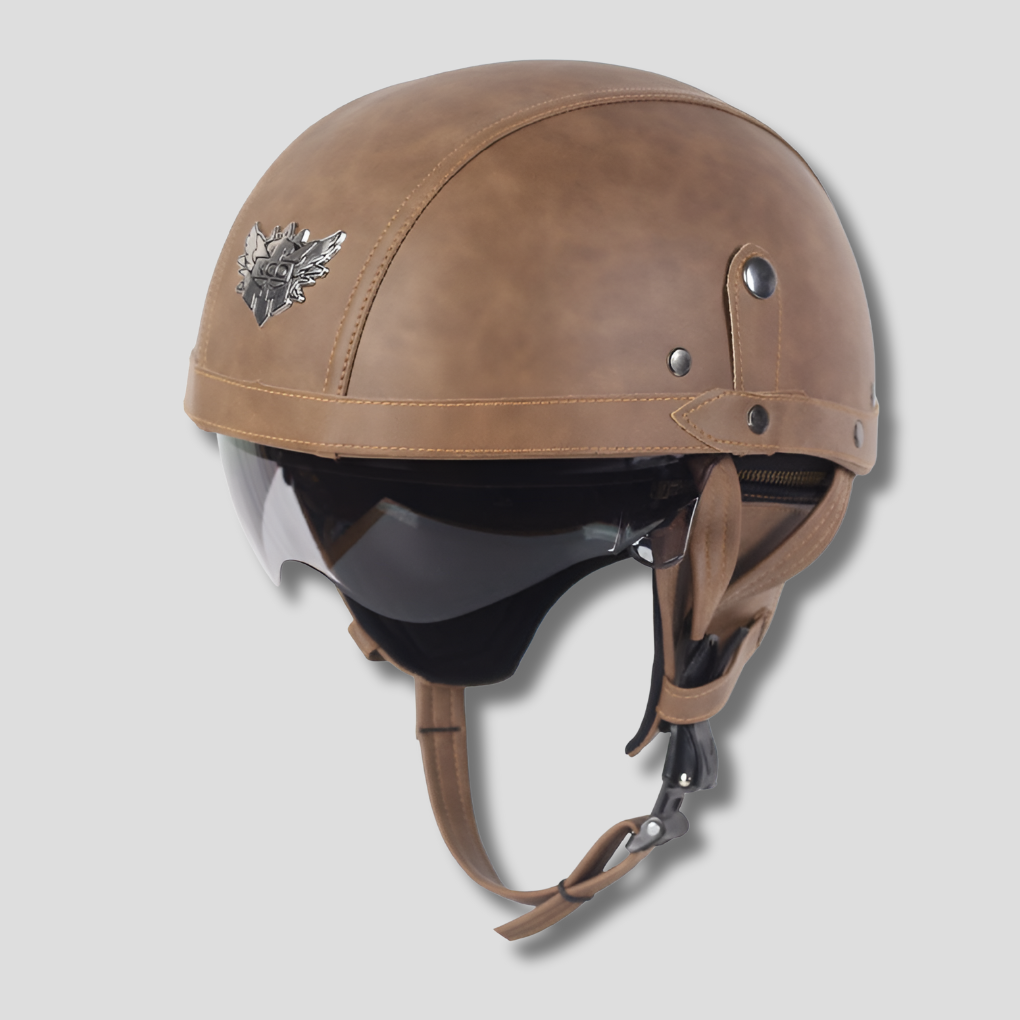 Casco Vintage per Motocicletta con Visiera Retrattile
