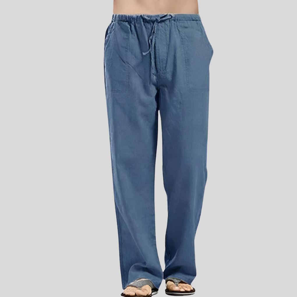 Pantaloni Uomo in Lino Traspirante con Vestibilità Oversized