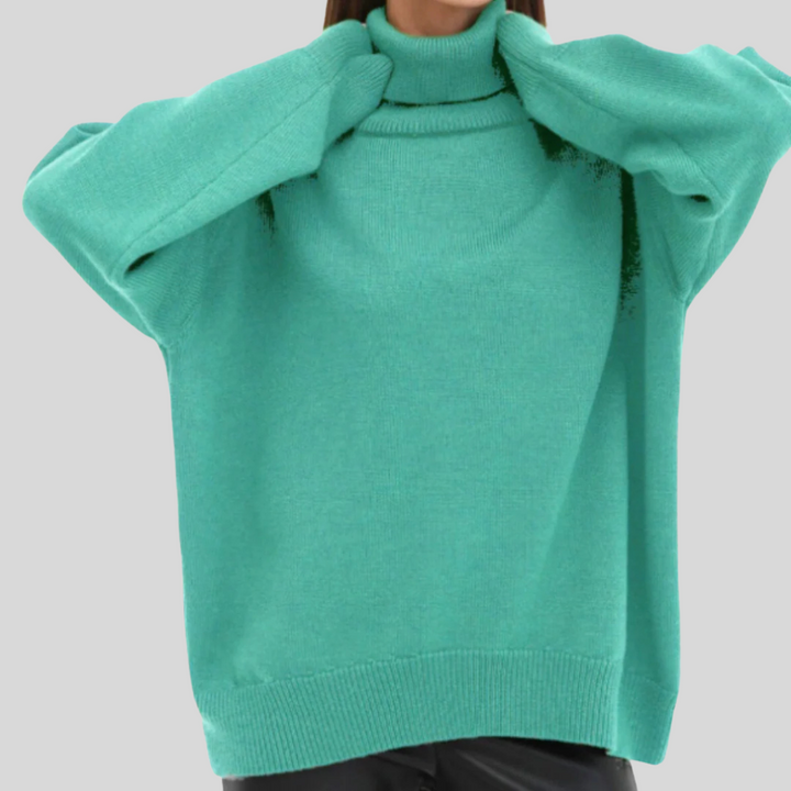 Maglione Collo Alto Moderno per Donna – Strato Elevato per il Freddo