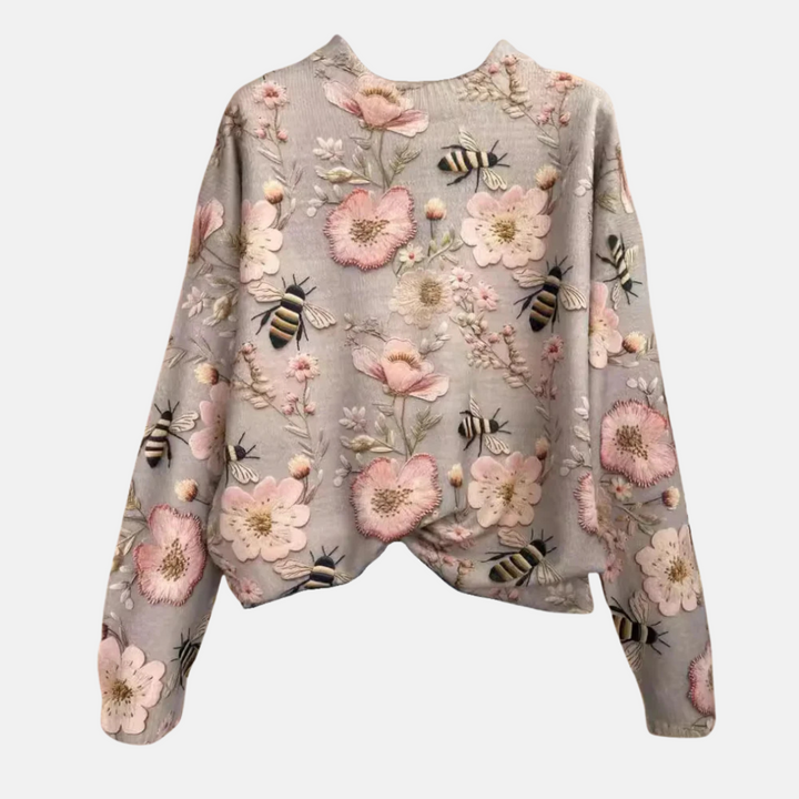 Maglione in Maglia 3D Fiori per Donne
