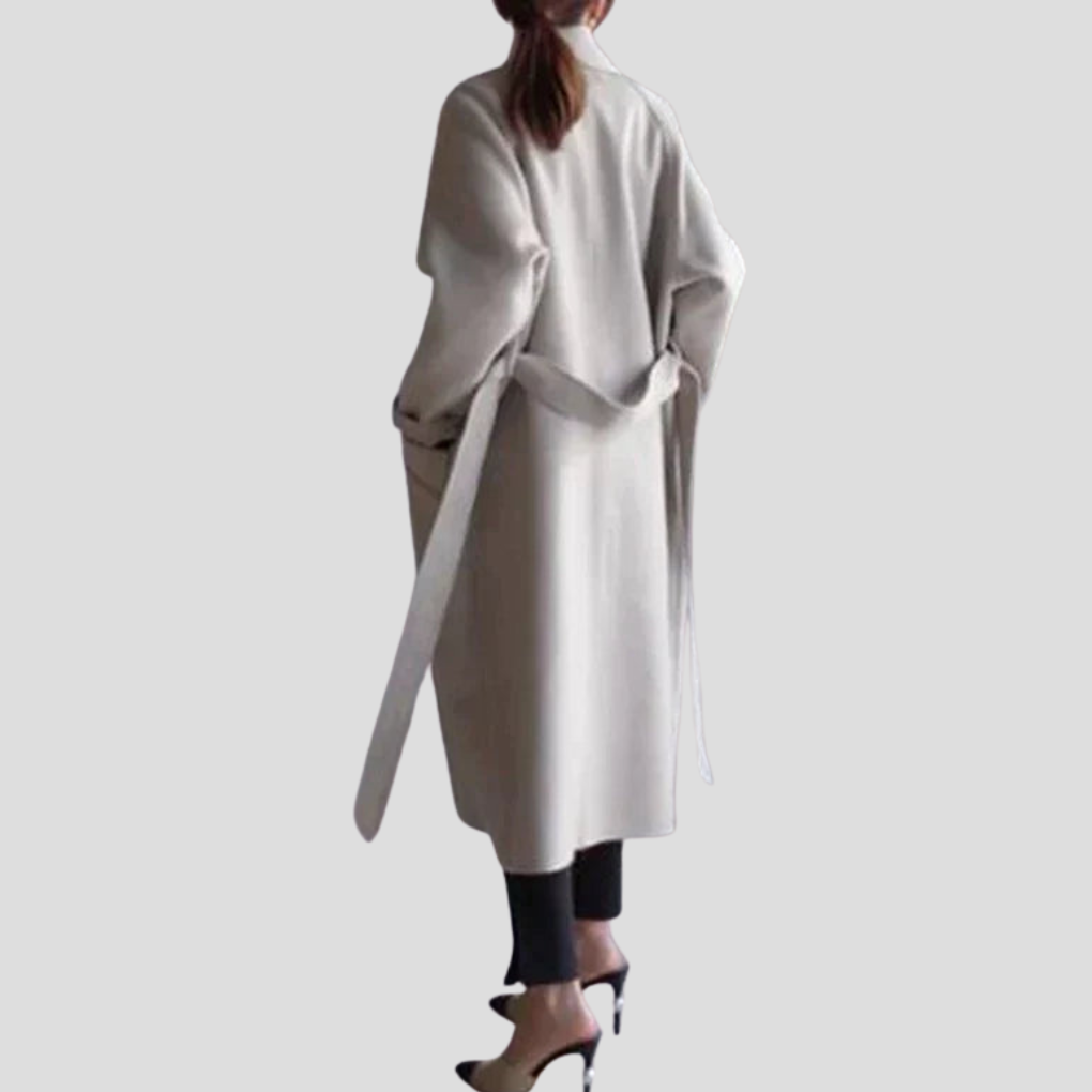 Cappotto Lungo Simile Lana per Donna – Strato Elegante per Giorni Freddi