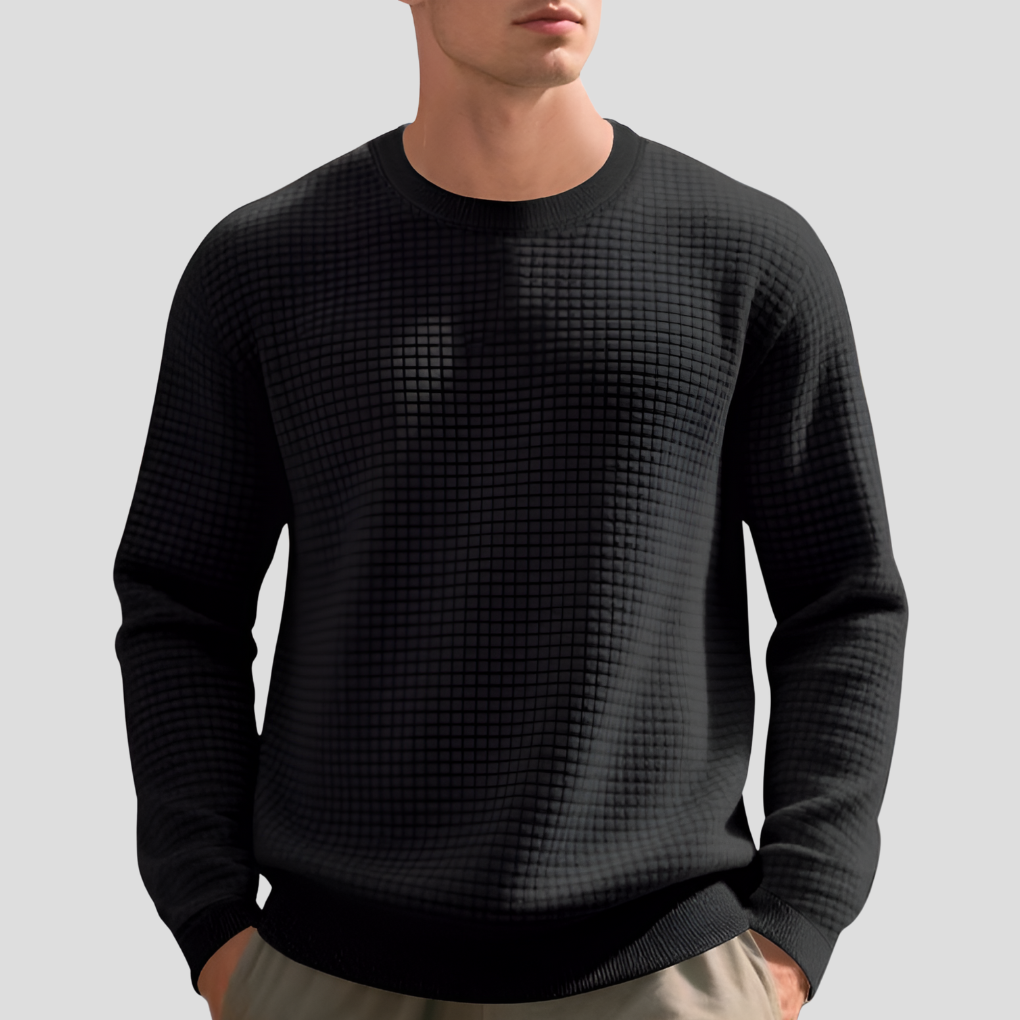 Maglione Comodo in Maglia Waffle per Uomini