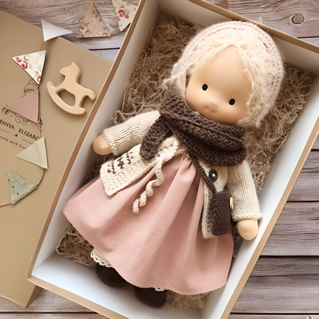 Bambola Cuddly Waldorf Fatta a Mano