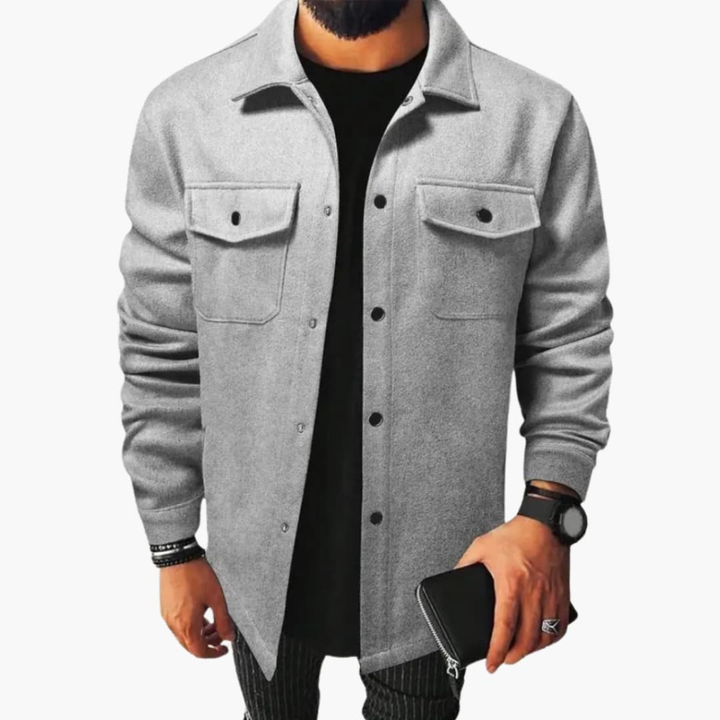 Camicia Giacca Uomo con Pannello a Bottoni