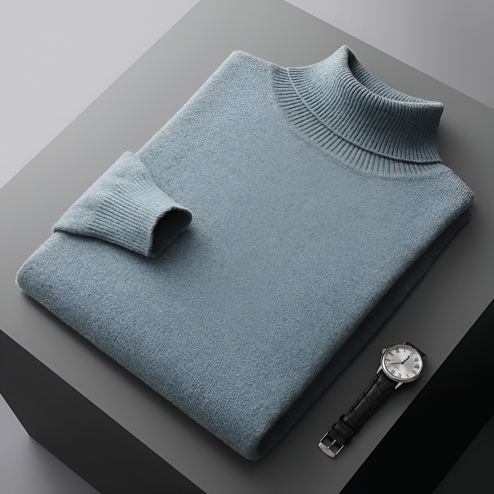 Maglione Collo Alto in Lana Fine per Uomo
