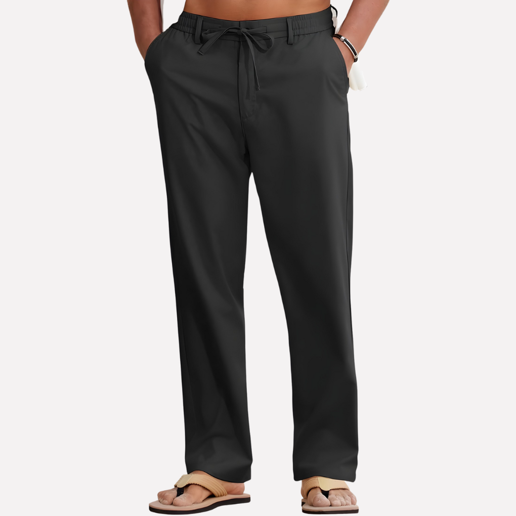 Pantaloni in Cotone e Lino da Uomo