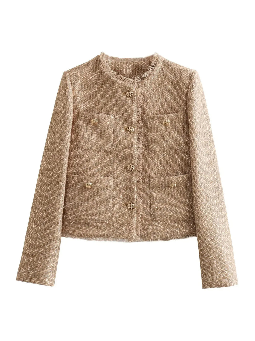 Elegante giacca corta in tweed da donna: raffinatezza senza tempo con un tocco moderno
